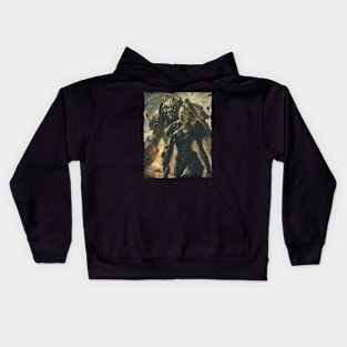 Woman and Beast in Power Armor Fallout Poster Kids Hoodie